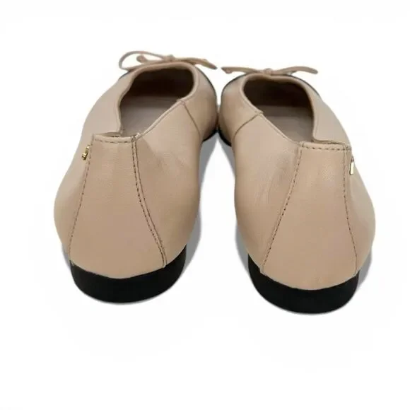 Paul Green $398 Leather 1000 Ballet Flat Black Biscuit Bow Cap Toe Women AU 4 - Picture 11 of 15